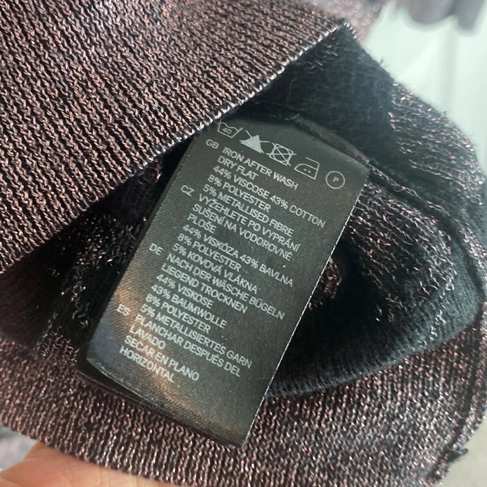 Divided by H&M Black Cat Metallic Pink Knit Sweater Size S - Picture 4 of 7